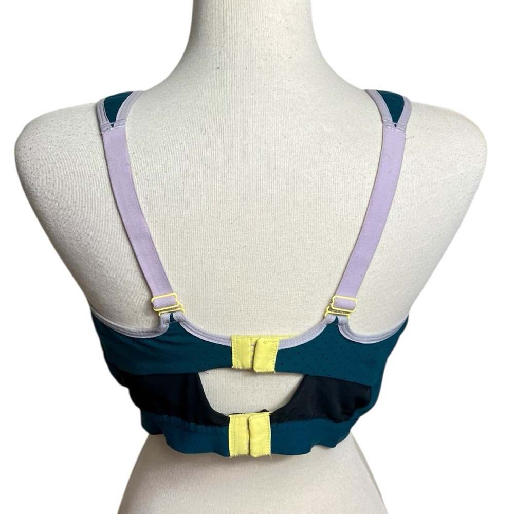 Bravissimo Colorblock Sports Bra Back Hook and Eye Closure Women's Size 38H - Picture 3 of 6